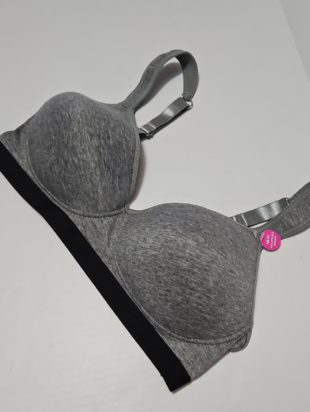 Zone Pro Heather Gray Bra with Black Band Pull Over Adjustable Straps Size 3X